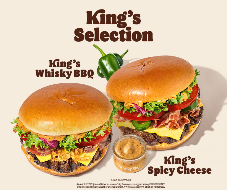 King's Whiskey BBQ és King's Spicy Cheese